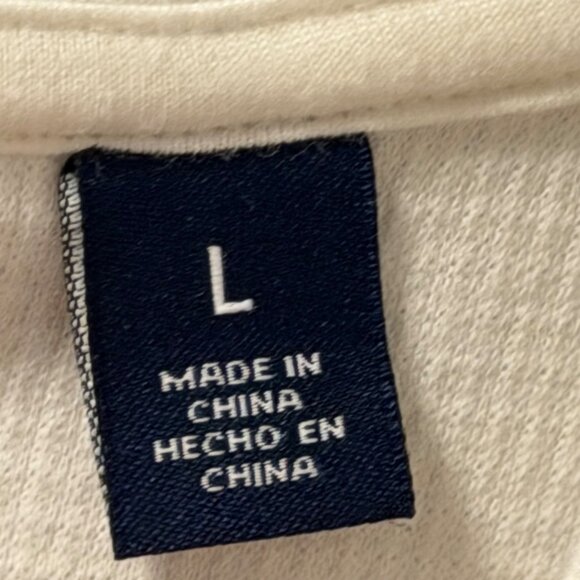 Lands End Ivory Waffle Knit Turtleneck Sz L Soft Cozy Layering Top - Picture 4 of 12